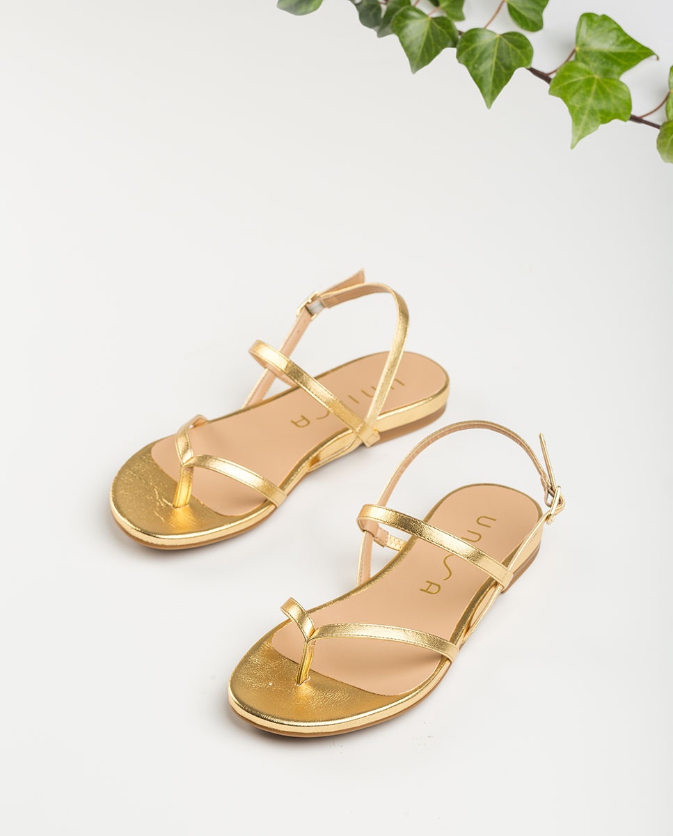 Golden straps flat sandals CISLA_LMT | Unisa® 2020