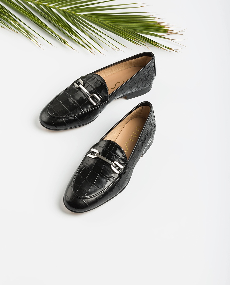 Croc effect leather loafers DALCY_CRW 