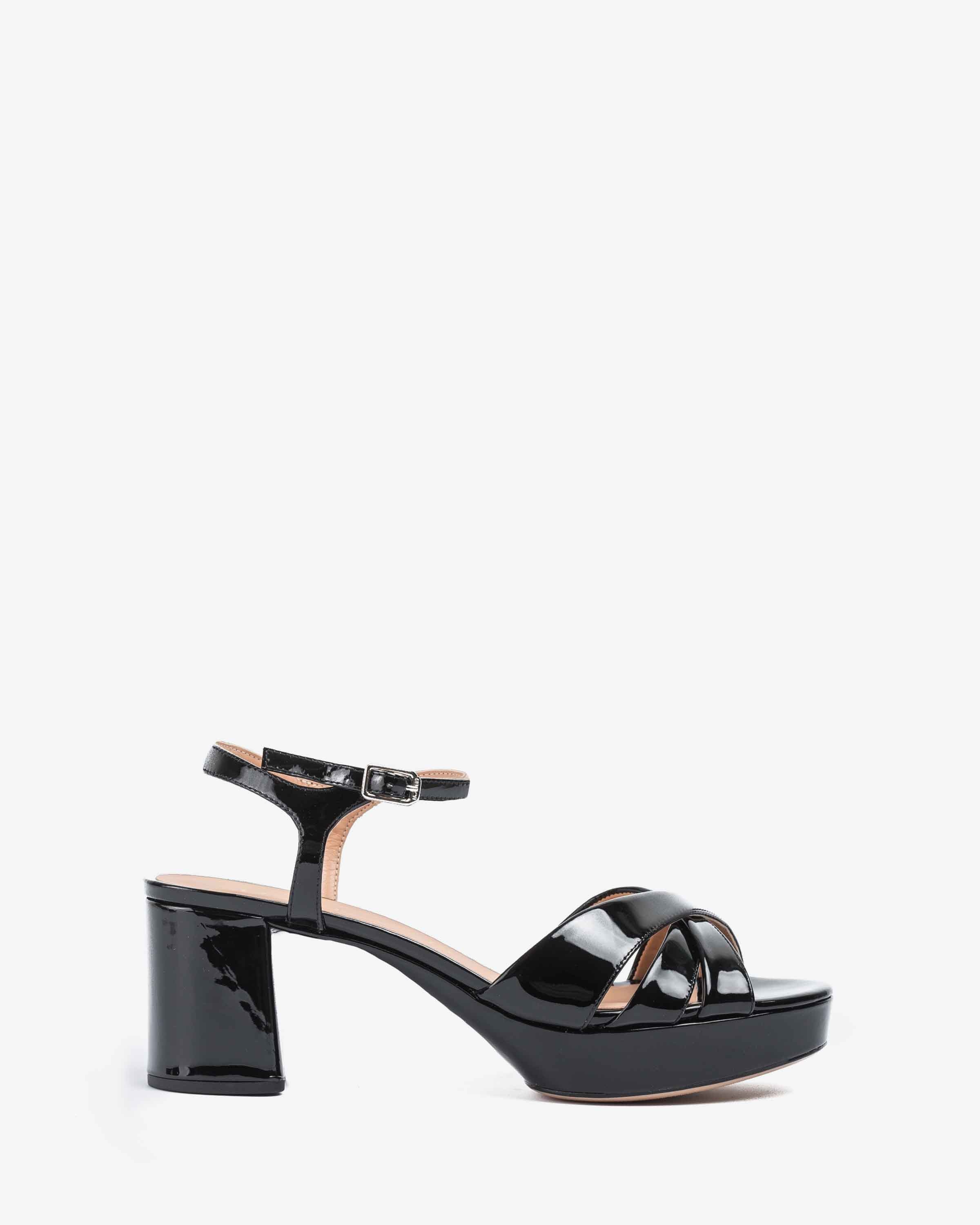 platform black strap sandals